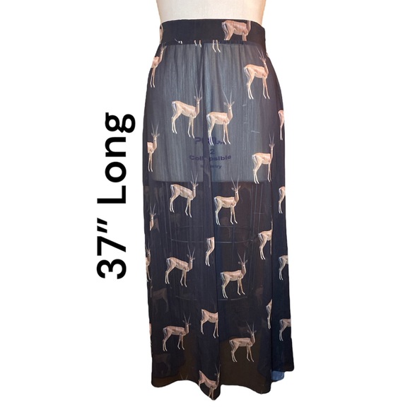 Gazelle Print Long Skirt | Side Zip | Great for Miss Match Dressing Size Large - Picture 3 of 12